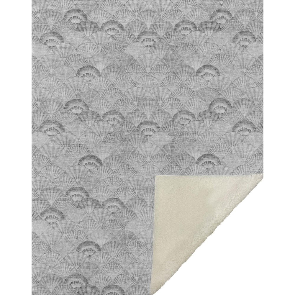 50" X 70" Gray And Ivory Microfiber Animal Print Plush Throw Blanket HomeRoots