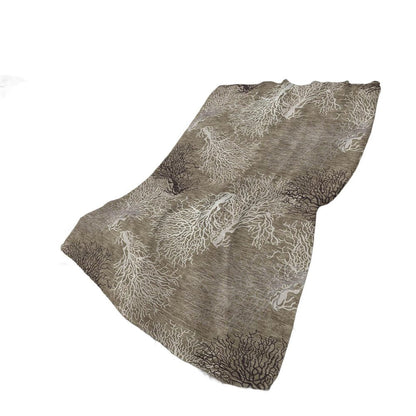 50" X 70" Latte Ivory And Beige Floral Plush Throw Blanket HomeRoots