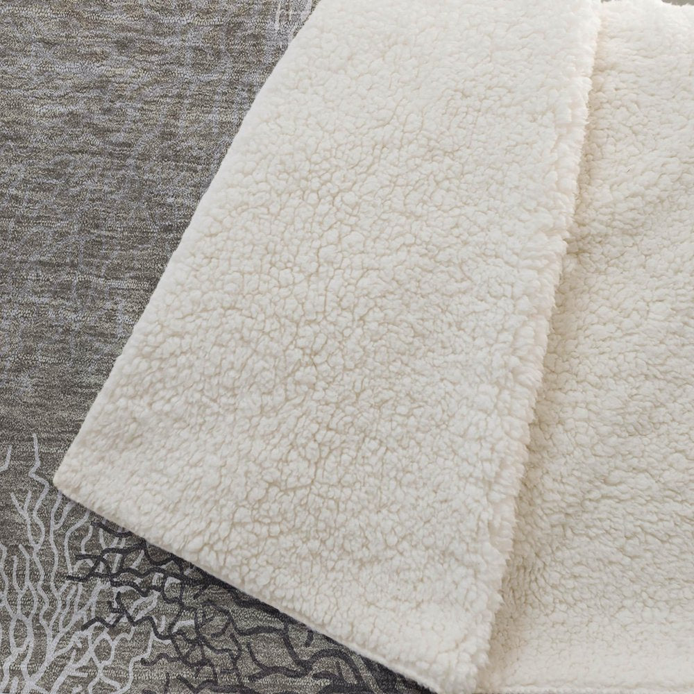 50" X 70" Latte Ivory And Beige Floral Plush Throw Blanket HomeRoots