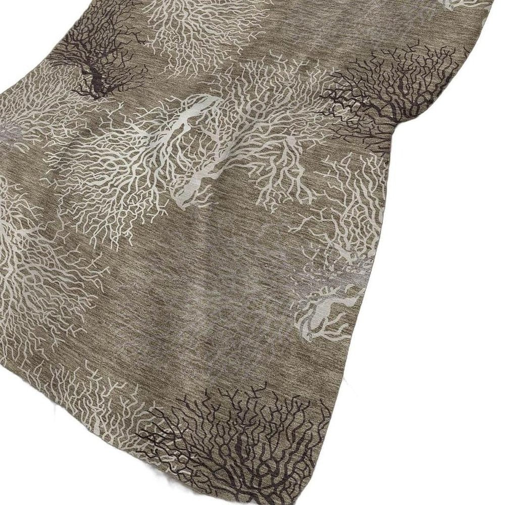 50" X 70" Latte Ivory And Beige Floral Plush Throw Blanket HomeRoots