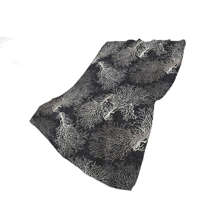 50" X 70" Midnight Ivory And Gray Floral Plush Throw Blanket HomeRoots