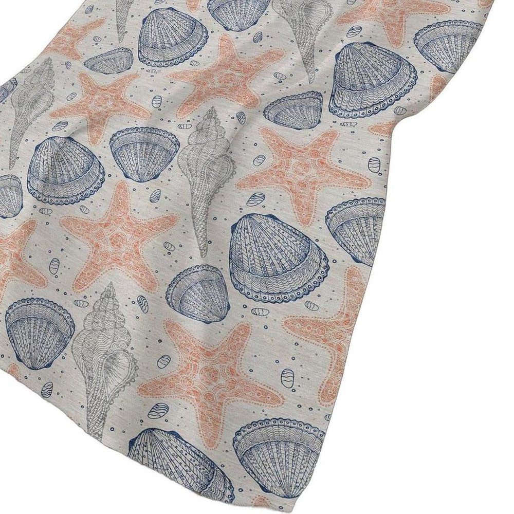 50" X 70" Peach Ivory And Blue Animal Print Polyester Woven Plush Throw Blanket HomeRoots