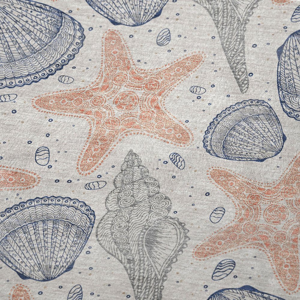 50" X 70" Peach Ivory And Blue Animal Print Polyester Woven Plush Throw Blanket HomeRoots