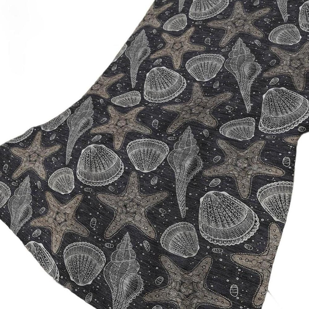 50" X 70" Midnight Gray And White Animal Print Polyester Woven Plush Throw Blanket HomeRoots