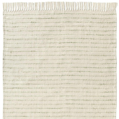 50" X 60" Ivory And Sage Striped Cotton Blend Throw Blanket HomeRoots