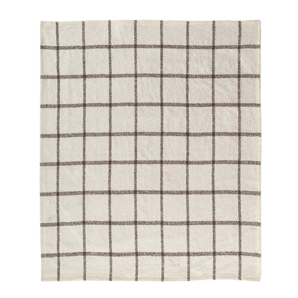 50" X 60" Beige And Brown Checkered Throw Blanket HomeRoots