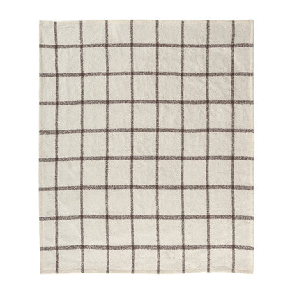 50" X 60" Beige And Brown Checkered Throw Blanket HomeRoots