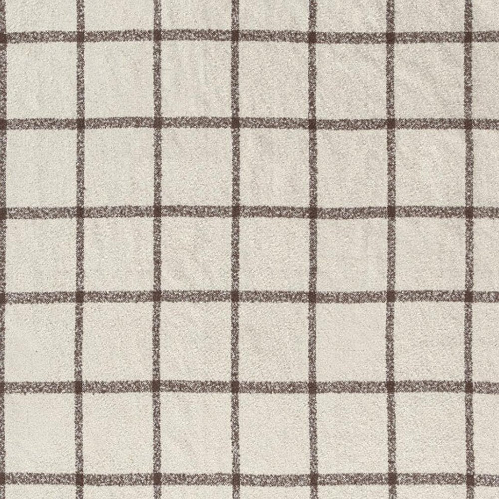 50" X 60" Beige And Brown Checkered Throw Blanket HomeRoots