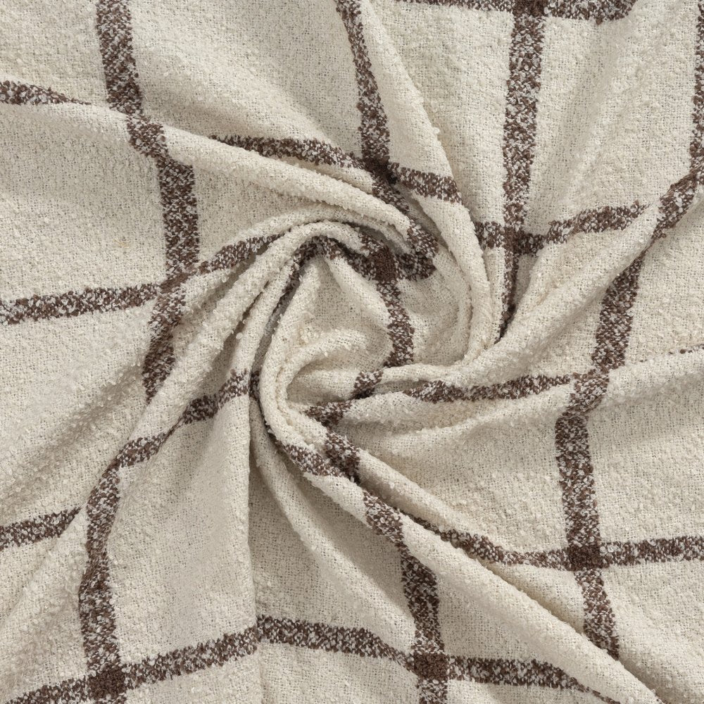 50" X 60" Beige And Brown Checkered Throw Blanket HomeRoots