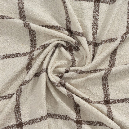50" X 60" Beige And Brown Checkered Throw Blanket HomeRoots