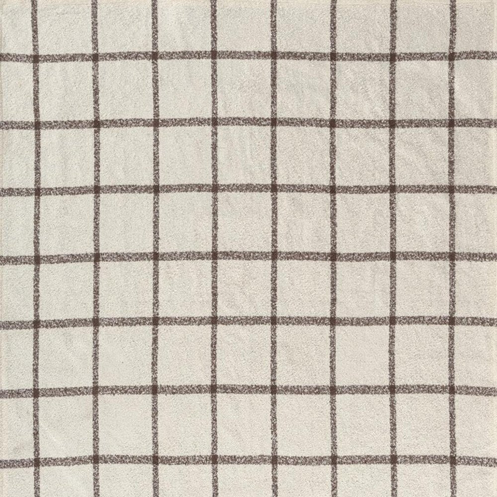 50" X 60" Beige And Brown Checkered Throw Blanket HomeRoots