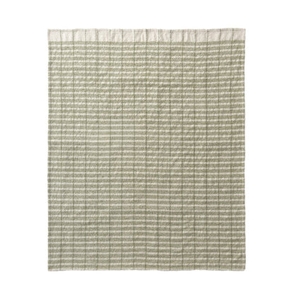 50" X 60" Green And Ivory Striped Throw Blanket HomeRoots
