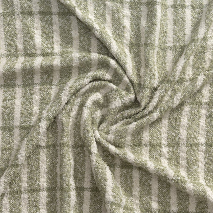 50" X 60" Green And Ivory Striped Throw Blanket HomeRoots