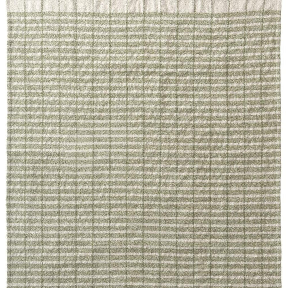 50" X 60" Green And Ivory Striped Throw Blanket HomeRoots