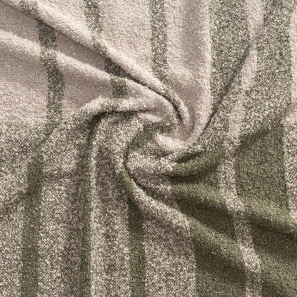 50" X 60" Gray And Green Striped Polyester Woven Throw Blanket HomeRoots