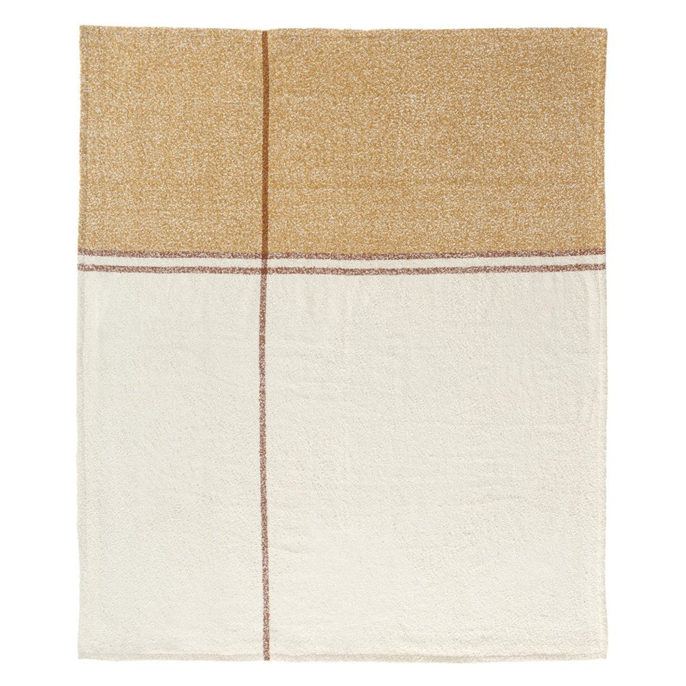 50" X 60" Ivory And Orange Striped Polyester Woven Throw Blanket HomeRoots