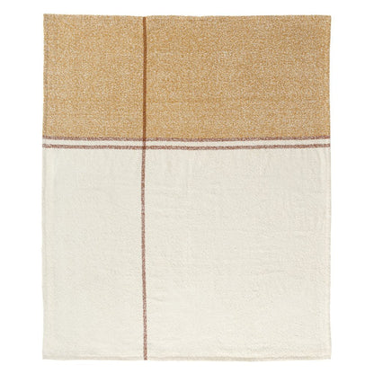 50" X 60" Ivory And Orange Striped Polyester Woven Throw Blanket HomeRoots
