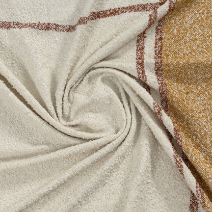 50" X 60" Ivory And Orange Striped Polyester Woven Throw Blanket HomeRoots