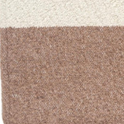 50" X 60" Ivory And Brown Color Block Polyester Woven Throw Blanket HomeRoots