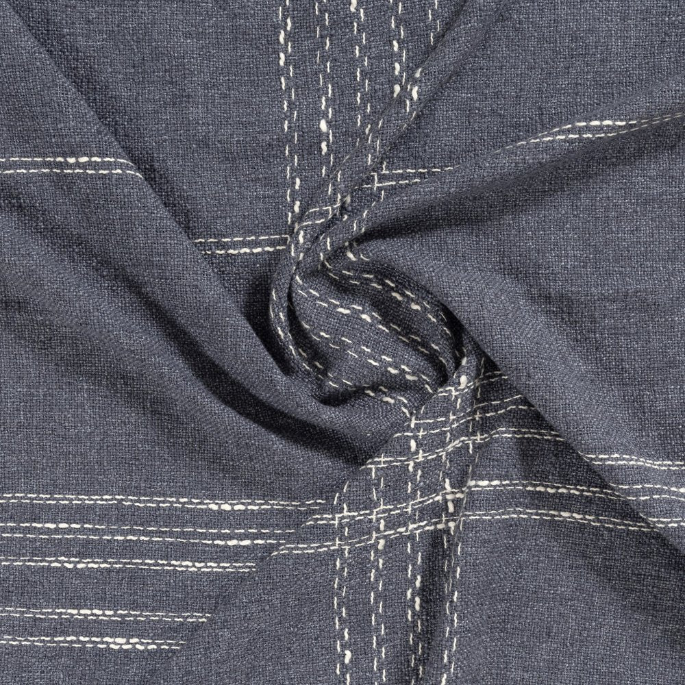 50" X 60" Blue And Ivory Plaid Cotton Blend Woven Throw Blanket HomeRoots