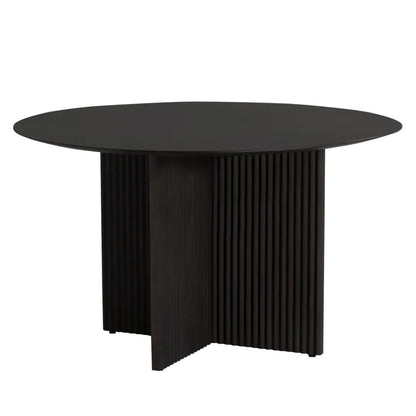 52" Dark Brown Solid Wood Pedestal Base Round Top Dining Table HomeRoots