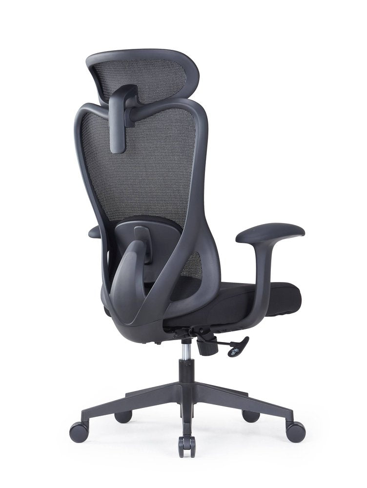 Black Adjustable Height Swivel Rolling Executive Office Chair HomeRoots