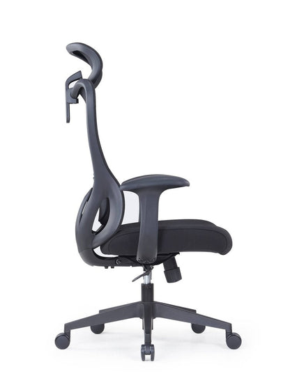 Black Adjustable Height Swivel Rolling Executive Office Chair HomeRoots