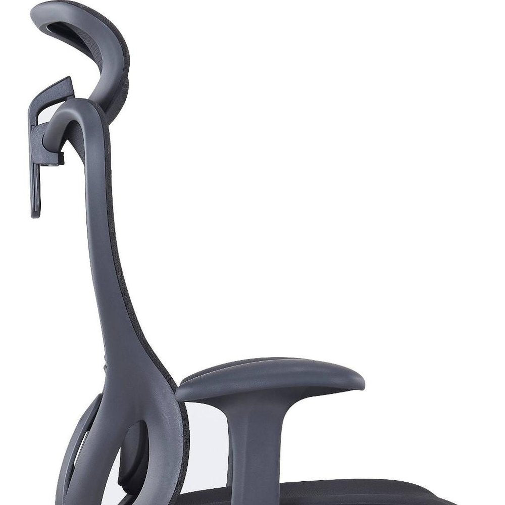 Black Adjustable Height Swivel Rolling Executive Office Chair HomeRoots