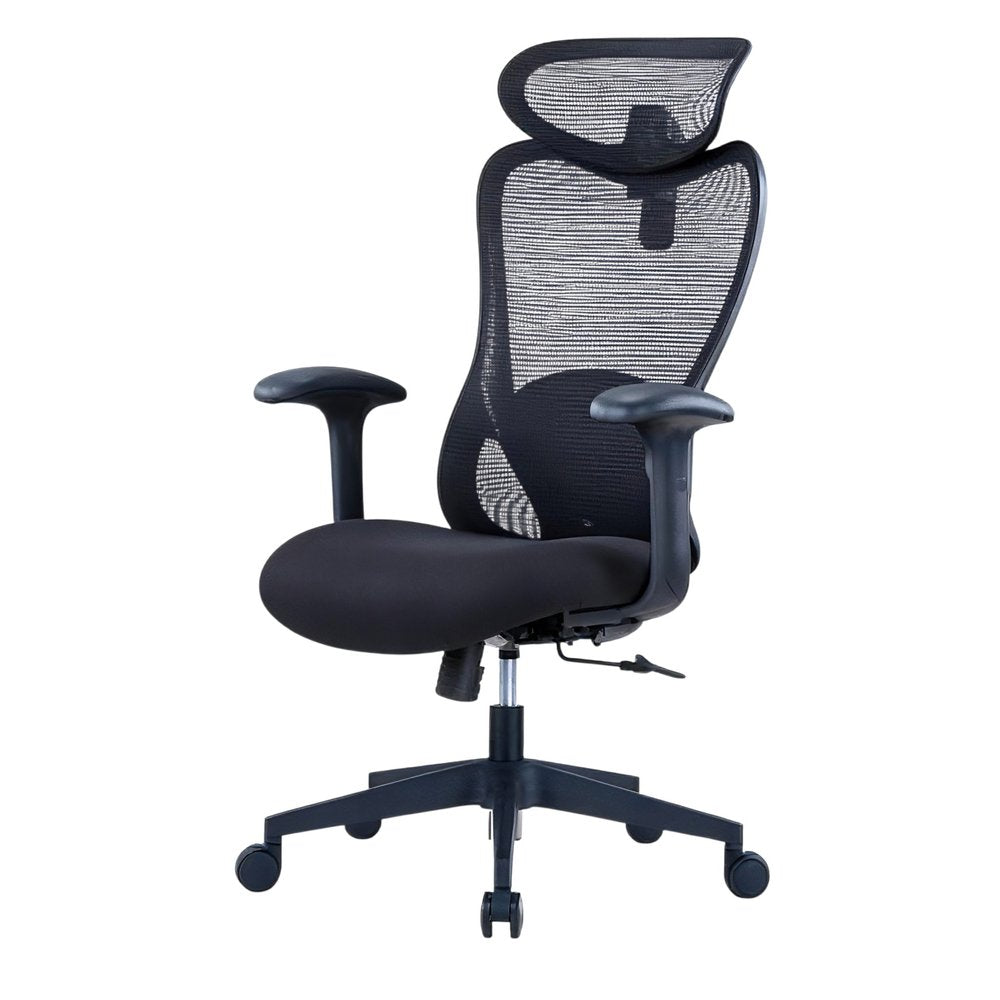 Black Adjustable Height Swivel Rolling Executive Office Chair HomeRoots