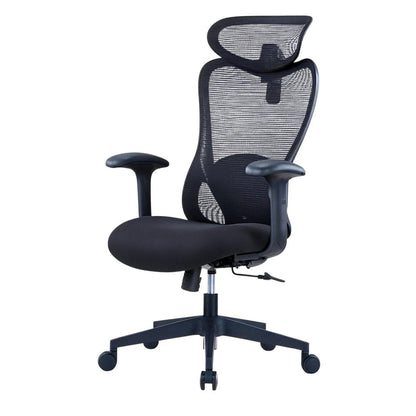Black Adjustable Height Swivel Rolling Executive Office Chair HomeRoots