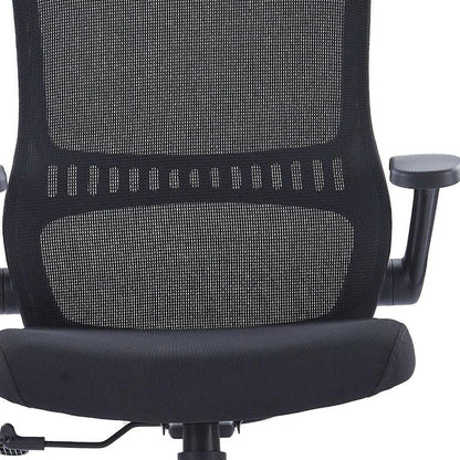 Black Adjustable Height Swivel Rolling Executive Office Chair HomeRoots