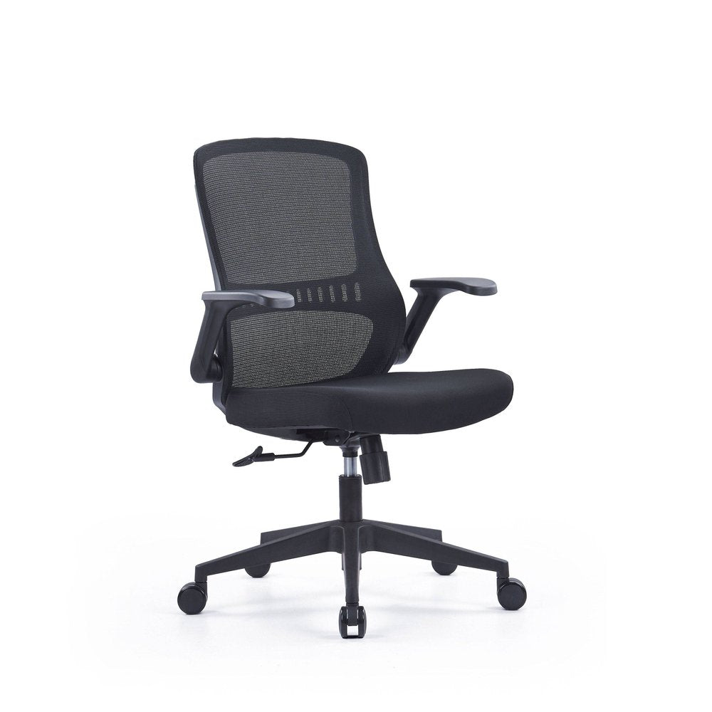 Black Adjustable Height Swivel Rolling Executive Office Chair HomeRoots