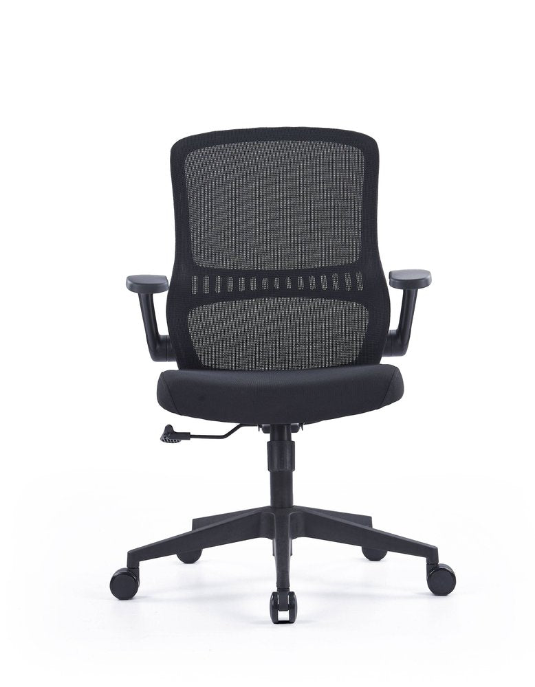 Black Adjustable Height Swivel Rolling Executive Office Chair HomeRoots