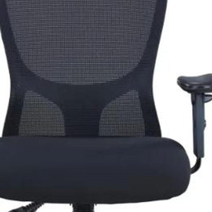 Black Adjustable Height Swivel Rolling Executive Office Chair HomeRoots