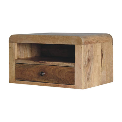 18" Brown Solid Wood One Drawer Floating Nightstand HomeRoots