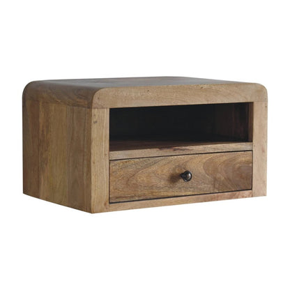 18" Brown Solid Wood One Drawer Floating Nightstand HomeRoots