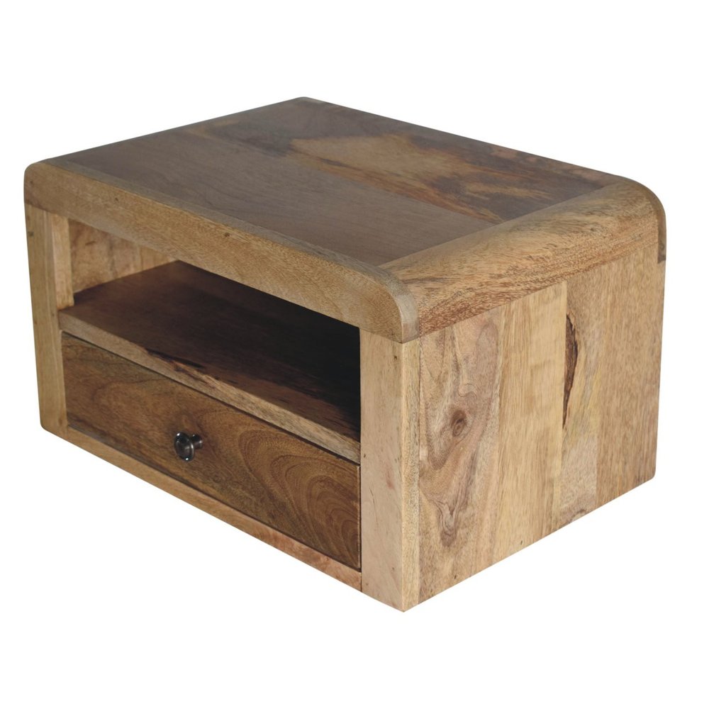 18" Brown Solid Wood One Drawer Floating Nightstand HomeRoots