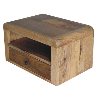 18" Brown Solid Wood One Drawer Floating Nightstand HomeRoots