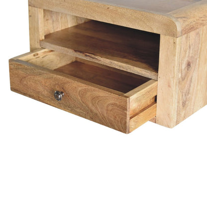18" Brown Solid Wood One Drawer Floating Nightstand HomeRoots