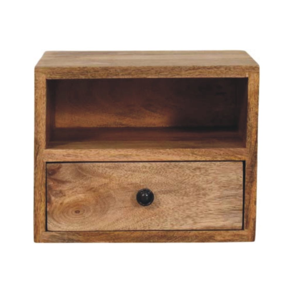 12" Brown Solid Wood One Drawer Floating Nightstand HomeRoots