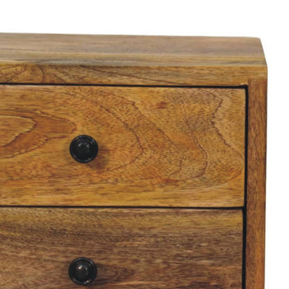 12" Brown Solid Wood Two Drawer Floating Nightstand HomeRoots