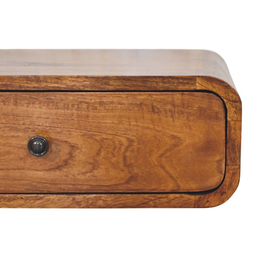 18" Chestnut Solid Wood Distressed One Drawer Floating Nightstand HomeRoots