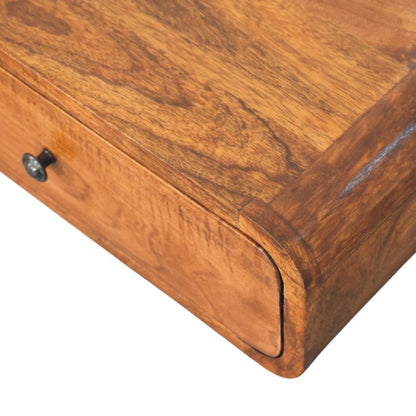 18" Chestnut Solid Wood Distressed One Drawer Floating Nightstand HomeRoots