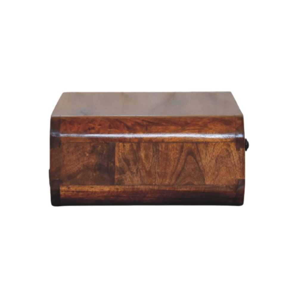 18" Chestnut Solid Wood Distressed One Drawer Floating Nightstand HomeRoots