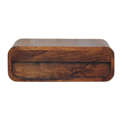 18" Chestnut Solid Wood Distressed One Drawer Floating Nightstand HomeRoots