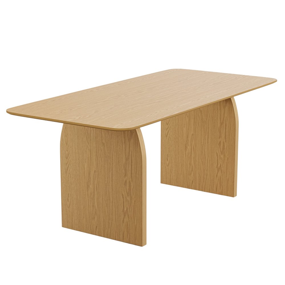 66" Natural Solid Wood Double Pedestal Base Dining Table HomeRoots
