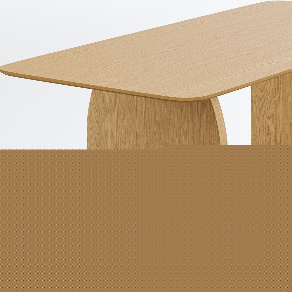 66" Natural Solid Wood Double Pedestal Base Dining Table HomeRoots