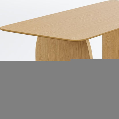 66" Natural Solid Wood Double Pedestal Base Dining Table HomeRoots