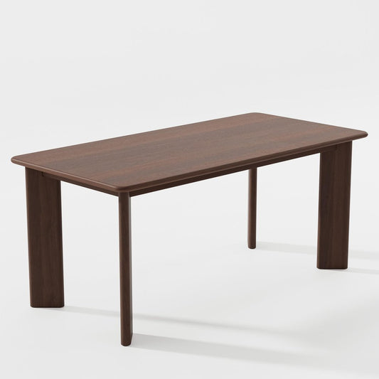 66" Black Solid Wood Dining Table