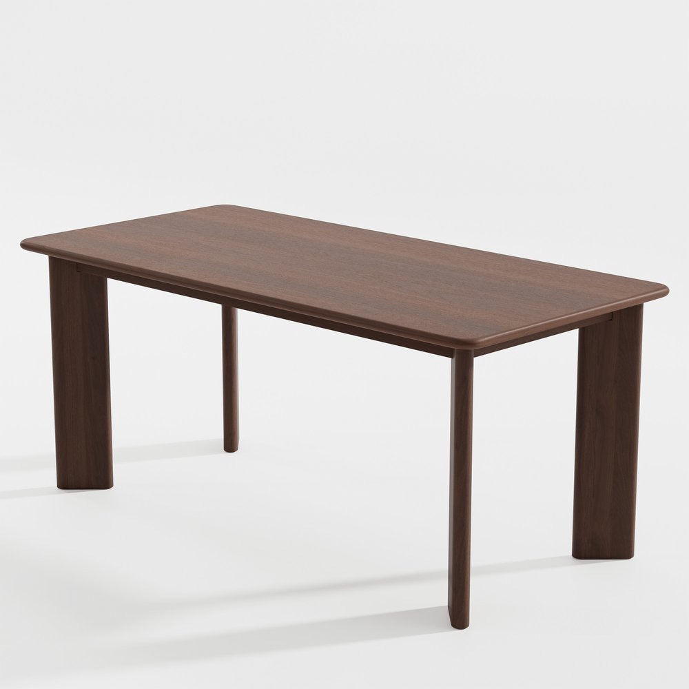 66" Brown Solid Wood Dining Table HomeRoots